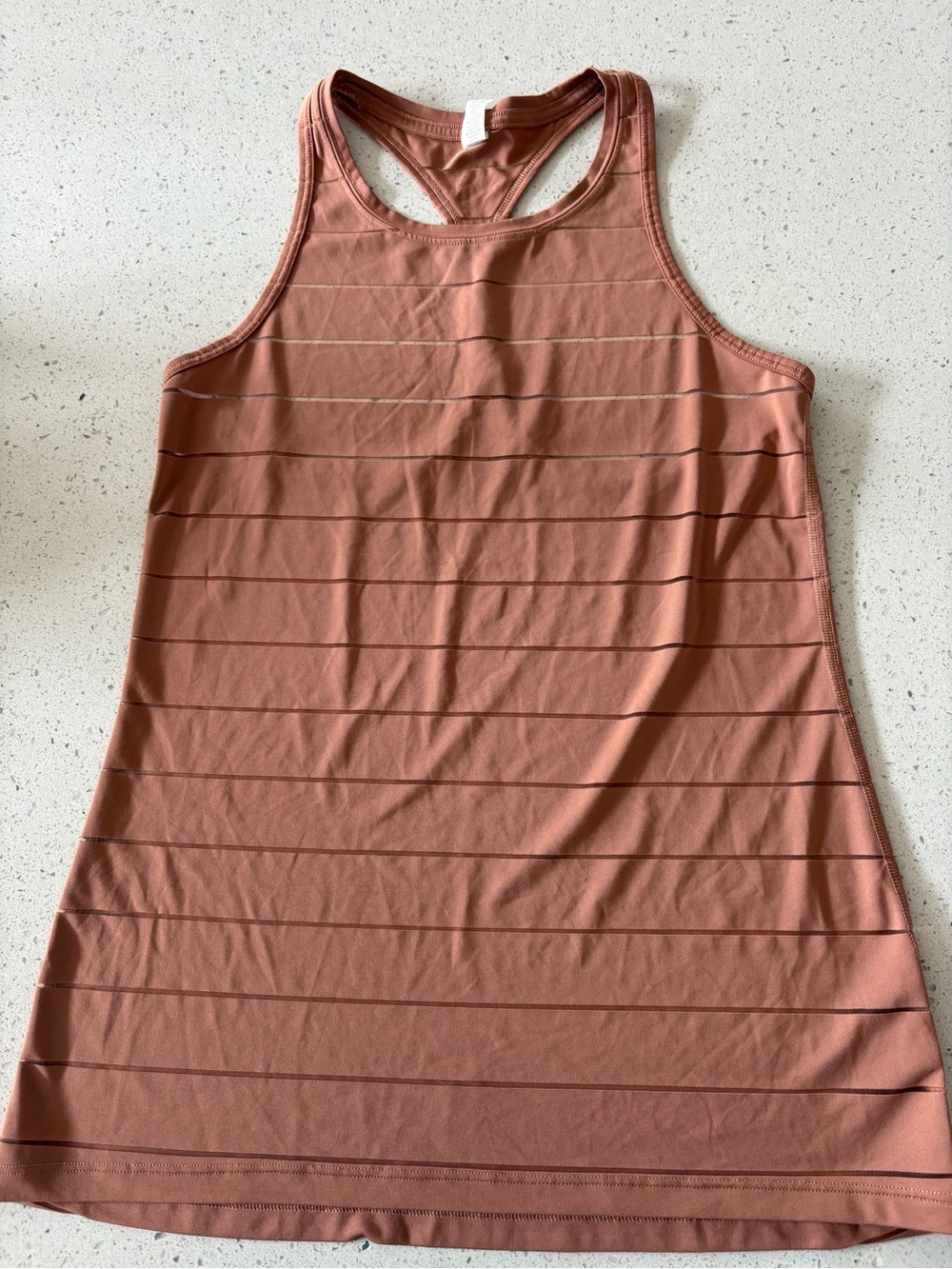 Athleta Stripe Mesh High Neck Chi Tank Top
